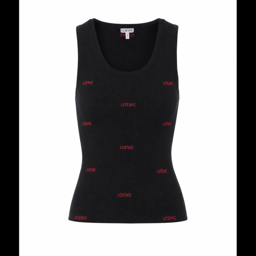 Loewe Women Tank Top With Allover Loewe Logo